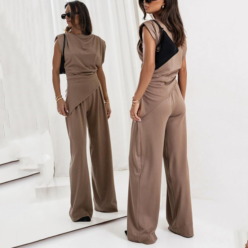 ✨Elegantes, einfarbiges zweiteiliges Set für Damen✨