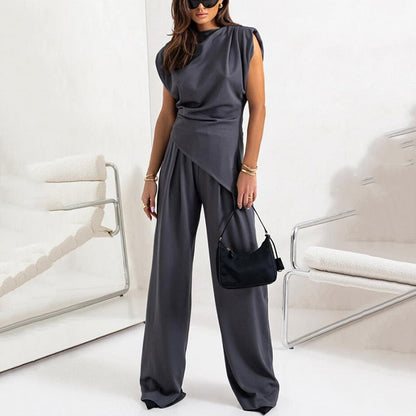 ✨Elegantes, einfarbiges zweiteiliges Set für Damen✨
