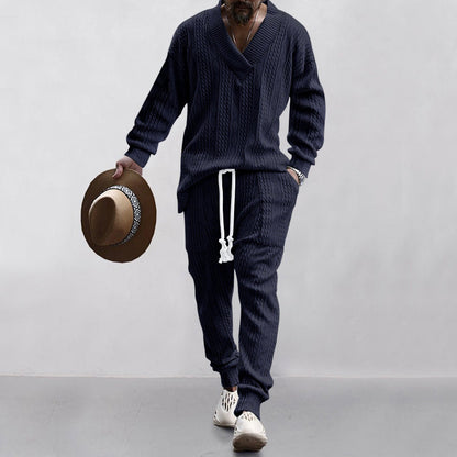 💥 2-teiliges Herren-Set aus Baggy-Sweatshirt mit V-Ausschnitt und Jogginghose