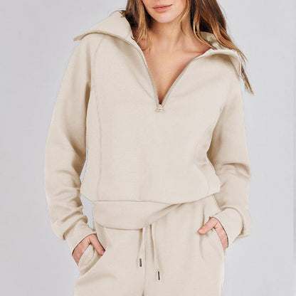 🔥2025 NEUE VERKÄUFE🏆Lässig mit Reißverschluss und langen Ärmeln 💨Top ＆Hose Zweiteiliges Set