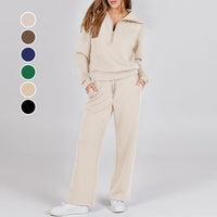 🔥2025 NEUE VERKÄUFE🏆Lässig mit Reißverschluss und langen Ärmeln 💨Top ＆Hose Zweiteiliges Set