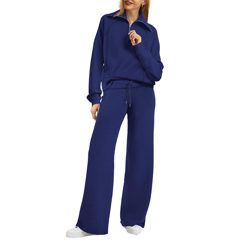 🔥2025 NEUE VERKÄUFE🏆Lässig mit Reißverschluss und langen Ärmeln 💨Top ＆Hose Zweiteiliges Set