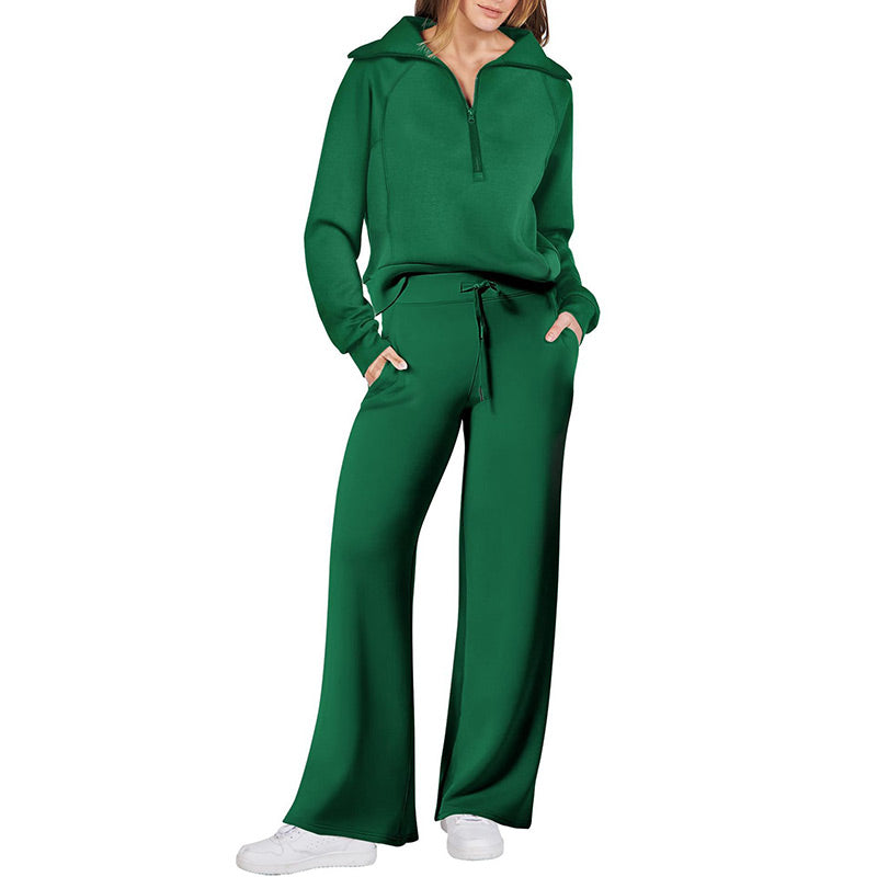 🔥2025 NEUE VERKÄUFE🏆Lässig mit Reißverschluss und langen Ärmeln 💨Top ＆Hose Zweiteiliges Set