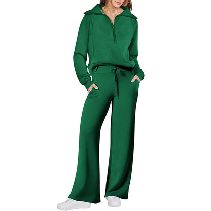 🔥2025 NEUE VERKÄUFE🏆Lässig mit Reißverschluss und langen Ärmeln 💨Top ＆Hose Zweiteiliges Set