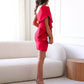 Damen One Shoulder Ruffle Sleeve Cocktailkleid💖💖Kaufen Sie 2 und erhalten Sie kostenlosen Versand