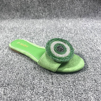 🔥Sommer-Neuankünfte🔥Women’s Elegant Rhinestone Slide Sandals