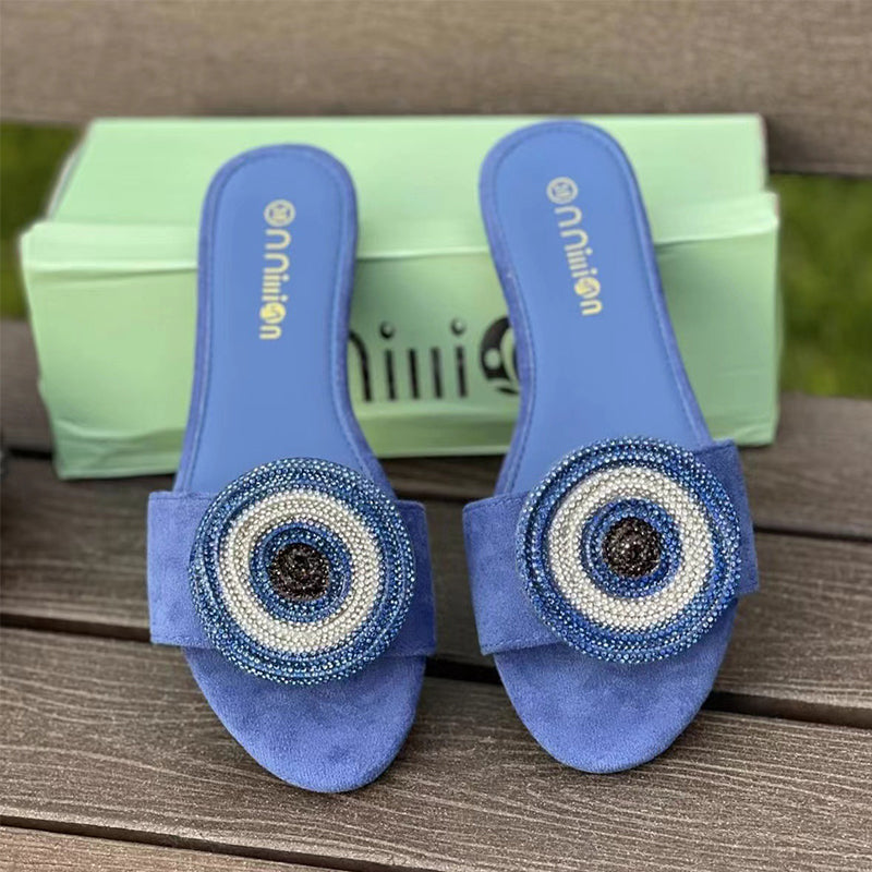 🔥Sommer-Neuankünfte🔥Women’s Elegant Rhinestone Slide Sandals