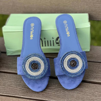 🔥Sommer-Neuankünfte🔥Women’s Elegant Rhinestone Slide Sandals