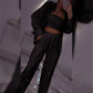 💕2025 HEISSER 60%OFF VERKAUF 💐Paillettenblazer und weite Hose für Damen (3-teiliges Set)