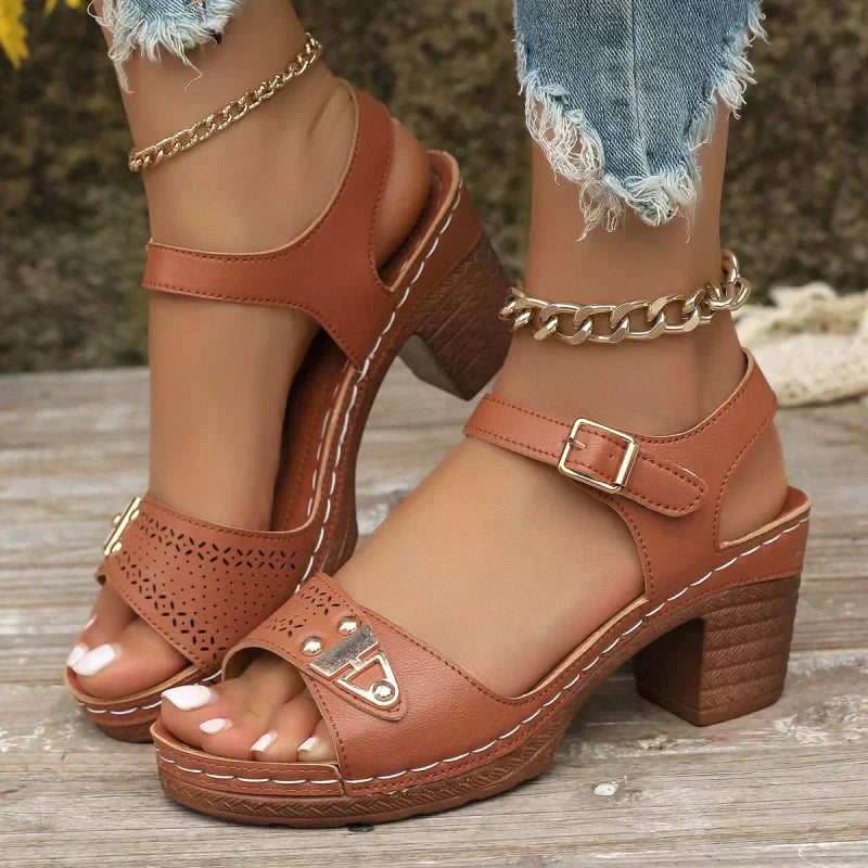 🪧Großer Wertansturm🌟Damen Sandalen mit Blockabsatz