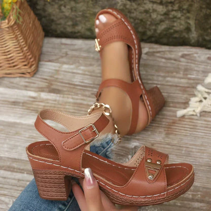 🪧Großer Wertansturm🌟Damen Sandalen mit Blockabsatz