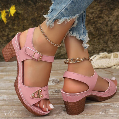 🪧Großer Wertansturm🌟Damen Sandalen mit Blockabsatz