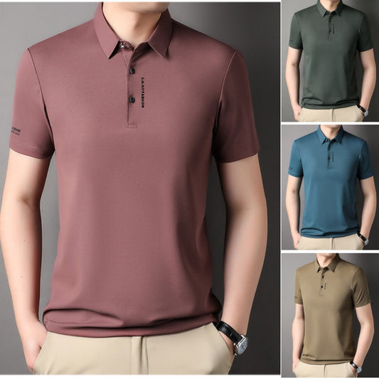 🔥Für kurze Zeit: 50 % Rabatt！！👕Herren Slim-Fit T-Shirt mit kurzen Ärmeln, Knopfleiste und Hemdkragen