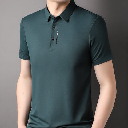 🔥Für kurze Zeit: 50 % Rabatt！！👕Herren Slim-Fit T-Shirt mit kurzen Ärmeln, Knopfleiste und Hemdkragen