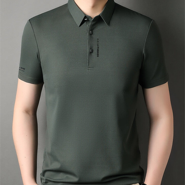 🔥Für kurze Zeit: 50 % Rabatt！！👕Herren Slim-Fit T-Shirt mit kurzen Ärmeln, Knopfleiste und Hemdkragen