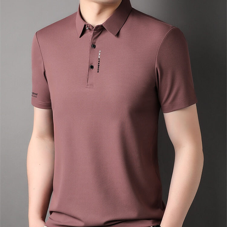 🔥Für kurze Zeit: 50 % Rabatt！！👕Herren Slim-Fit T-Shirt mit kurzen Ärmeln, Knopfleiste und Hemdkragen