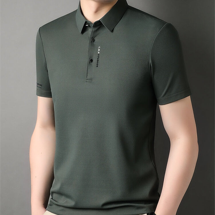 🔥Für kurze Zeit: 50 % Rabatt！！👕Herren Slim-Fit T-Shirt mit kurzen Ärmeln, Knopfleiste und Hemdkragen
