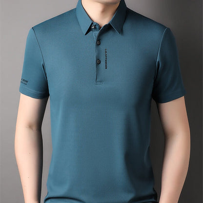 🔥Für kurze Zeit: 50 % Rabatt！！👕Herren Slim-Fit T-Shirt mit kurzen Ärmeln, Knopfleiste und Hemdkragen