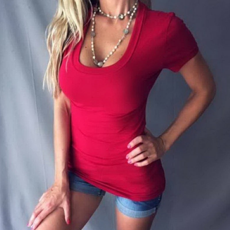 1 kaufen, 1 gratis💥Damen Sommer Tief V-Ausschnitt Slim Tops