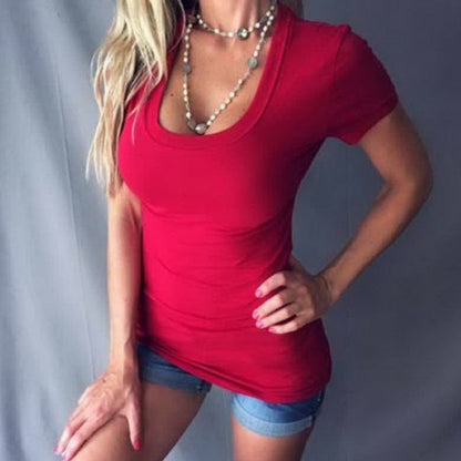 1 kaufen, 1 gratis💥Damen Sommer Tief V-Ausschnitt Slim Tops