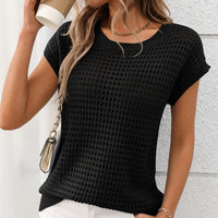 🔥Zeitlich begrenztes Sonderangebot🔥Women's Crochet Knit Hollow-Out T-Shirt