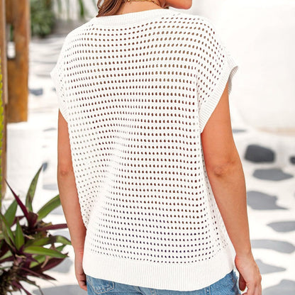 🔥Zeitlich begrenztes Sonderangebot🔥Women's Crochet Knit Hollow-Out T-Shirt