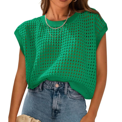 🔥Zeitlich begrenztes Sonderangebot🔥Women's Crochet Knit Hollow-Out T-Shirt