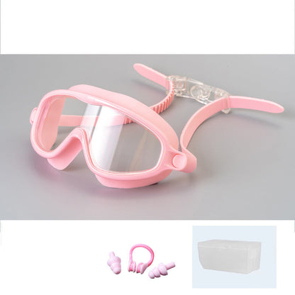 🎁Anti-Fog Swimming Goggles for Kids with Nose Clip & Ear Plugs