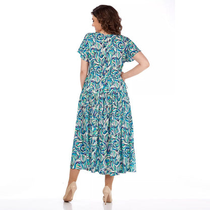 🎉Super-Preisverfall💥 Chiffonkleid mit Sommermuster