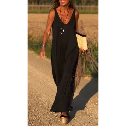 💪zeitlich begrenztes Sonderangebot🔥Damen Trägerkleid mit V-Ausschnitt und Maxilänge