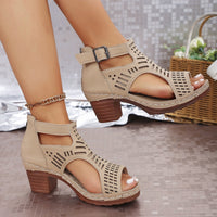 Vielseitige Sandalen mit offener Zehenpartie und mittelhohem Absatz🌷💗