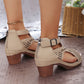 Vielseitige Sandalen mit offener Zehenpartie und mittelhohem Absatz🌷💗