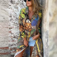 🔥Printed Long Sleeve Lapel Open-Front Dress🔥