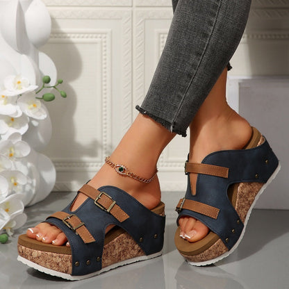 🔥Sommer-Neuankünfte🔥Modische Plateau-Sandalen mit Keilabsatz für Damen
