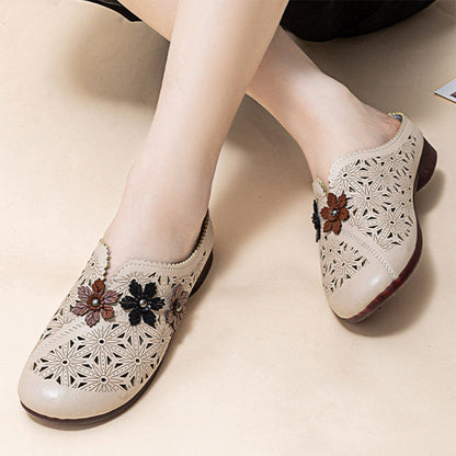 🔥Floral Damen elegante PU-Leder-Sandalen mit floralem Muster💥