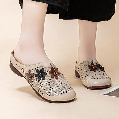 🔥Floral Damen elegante PU-Leder-Sandalen mit floralem Muster💥