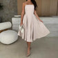 🔥Elegantes, einfarbiges, trägerloses Midikleid🔥Zwei Stück kostenloser Versand