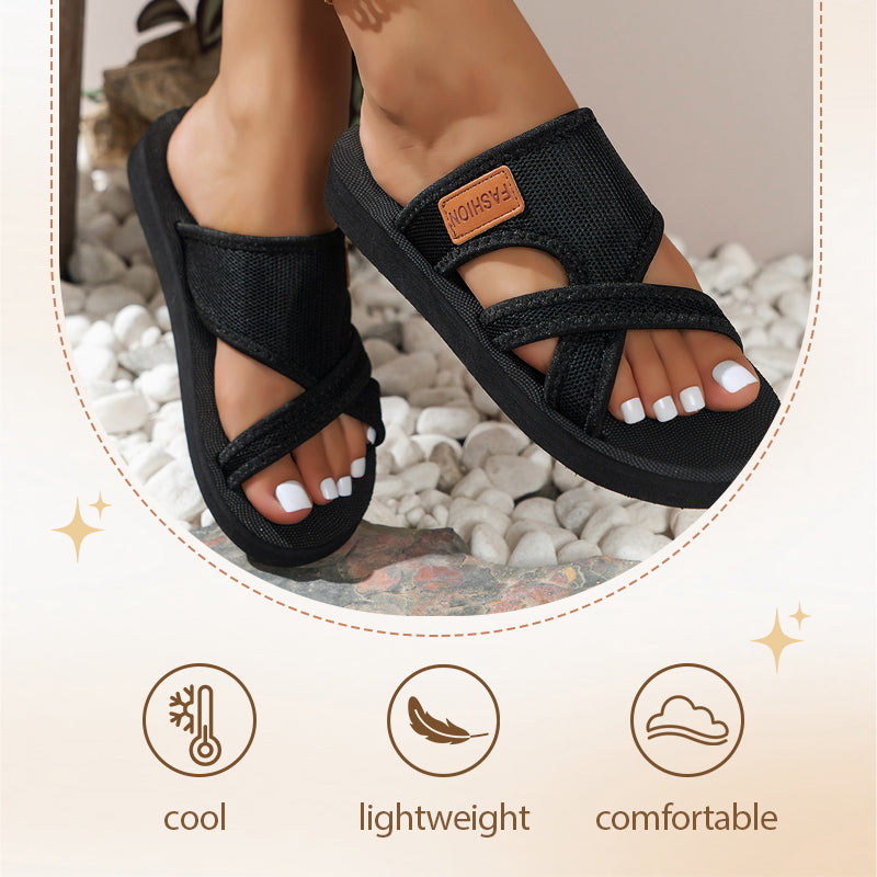 💥🆕2026 Bestseller Stilvolle Kreuzband Slide-Sandalen für Damen 👡