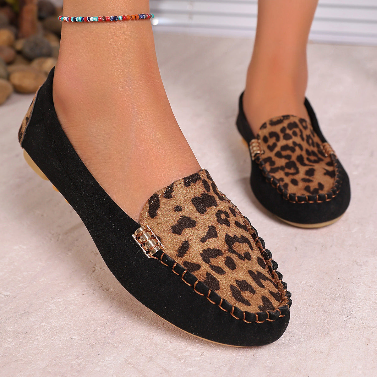 🐆✨Patchwork-Loafer mit Leopardenmuster für Damen 👡