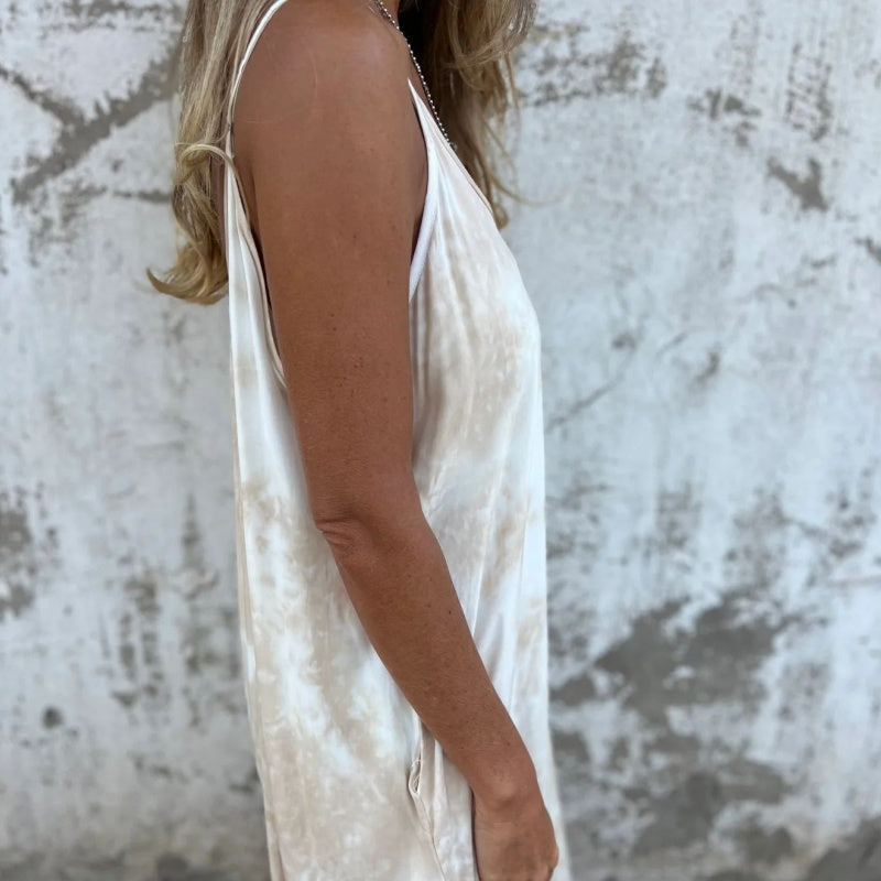 🔥Bedrucktes rückenfreies Kleid mit Spaghettiträgern für Damen🔥