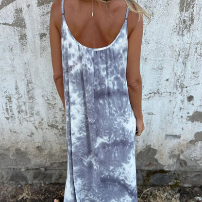 🔥Bedrucktes rückenfreies Kleid mit Spaghettiträgern für Damen🔥