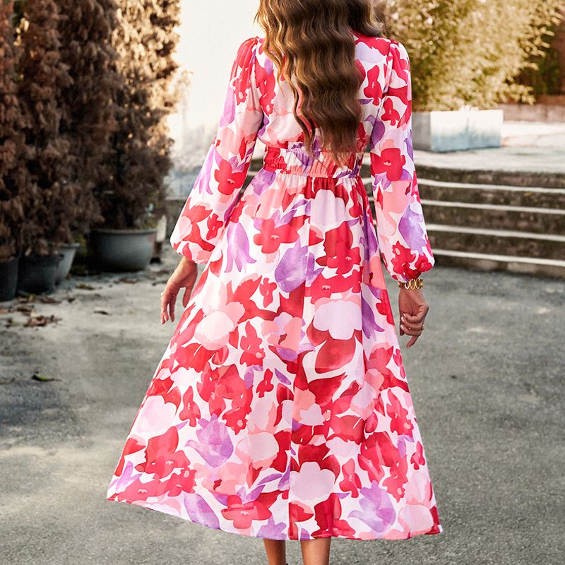 🔥Bedrucktes lässiges Boho-Kleid mit V-Ausschnitt für Frauen🔥