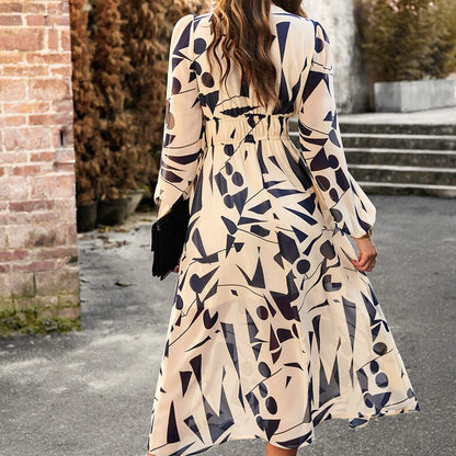 🔥Bedrucktes lässiges Boho-Kleid mit V-Ausschnitt für Frauen🔥
