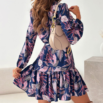 🔥Hemdkleid mit Blumenmuster und geraffter Taille🔥