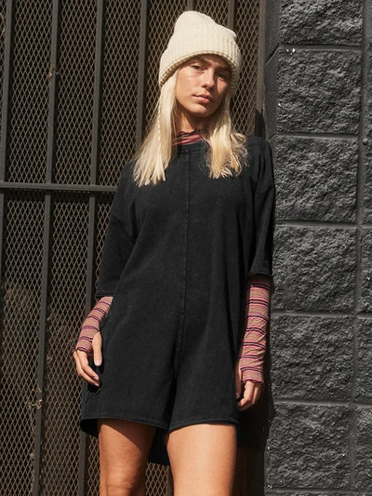 💥Aktion – 50 % Rabatt🎉 – Oversize-T-Shirt mit V-Ausschnitt am Rücken