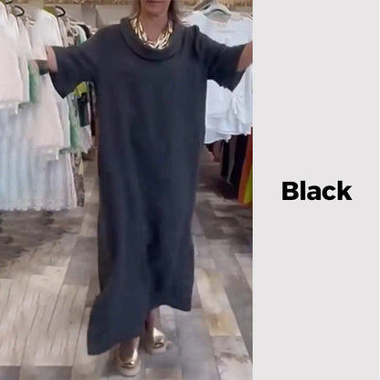 🔥Einfarbiges, lässiges, lockeres Schlitzkleid für Damen🔥