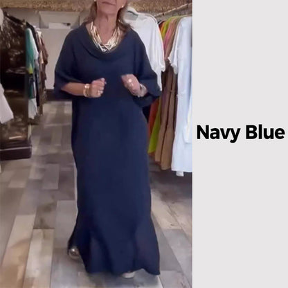 🔥Einfarbiges, lässiges, lockeres Schlitzkleid für Damen🔥