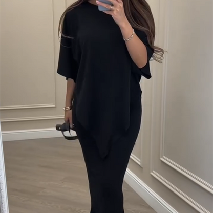 🥰Lässiges zweiteiliges Set aus lockerem Oberteil und Rock für Damen🔥