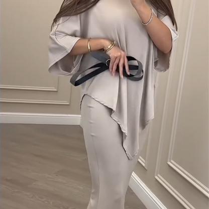 🥰Lässiges zweiteiliges Set aus lockerem Oberteil und Rock für Damen🔥