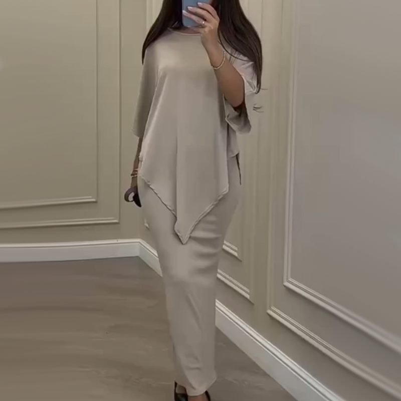 🥰Lässiges zweiteiliges Set aus lockerem Oberteil und Rock für Damen🔥